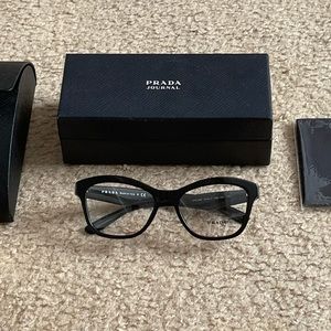 PRADA Eyeglasses, NEW - Black, Cat Eye